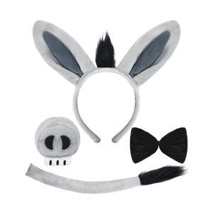 9596 Halloween 4 Pieces Grey Donkey Costume Accessory Set